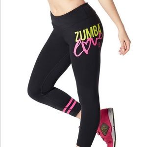 Zumba WE-AR CAPRI LEGGINGS “Zumba Love” Design.Like New.Only worn when trying on